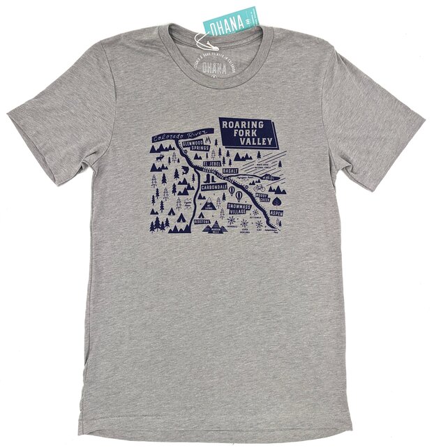 Ohana - Roaring Fork Valley Map Tee