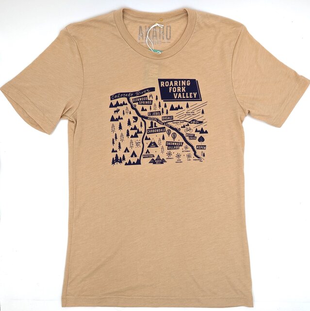 Ohana - Roaring Fork Valley Map Tee