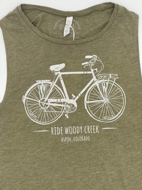 Ohana - Ride Woody Creek Women's Muscle Tee Ohana - Ride Woody Creek Women's Muscle Tee