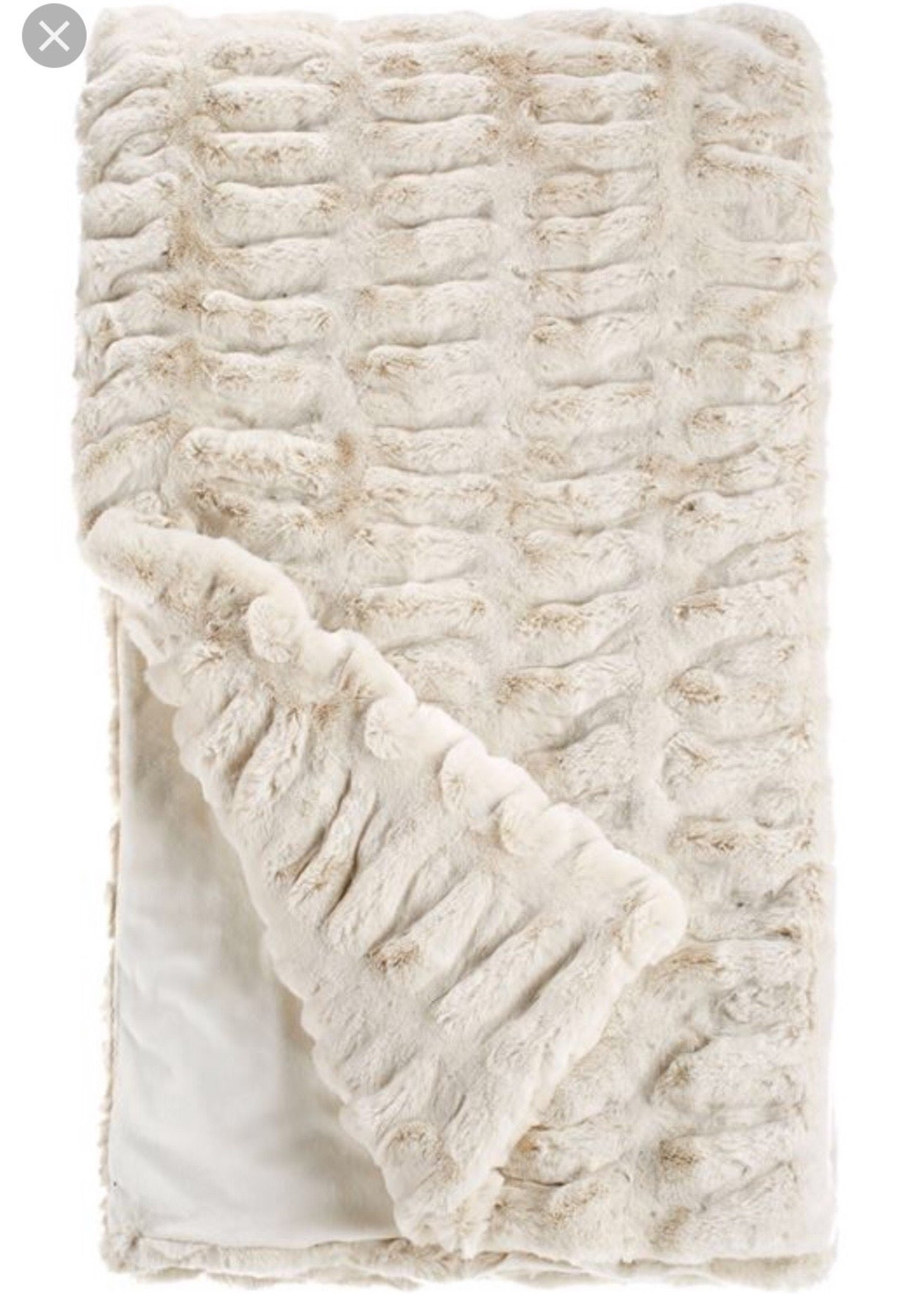 Fabulous Furs Couture Throw Ivory Mink 60 x 60