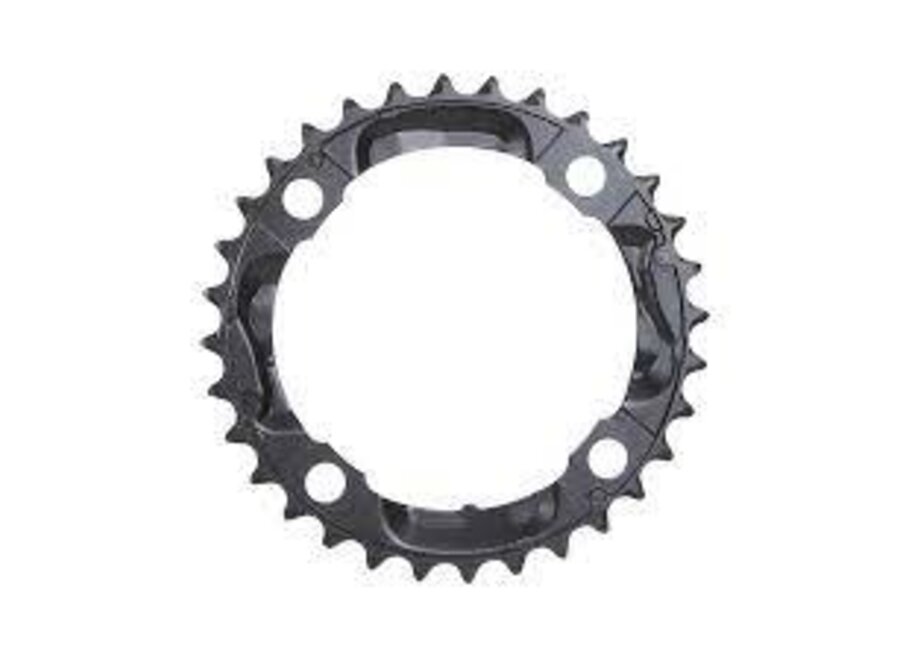 Shimano, Y1LD98080, 32T, 9sp, BCD: 104mm, 4 Bolt, Deore FC-M590, Middle Chainring, For 22/32/44, Steel, Black