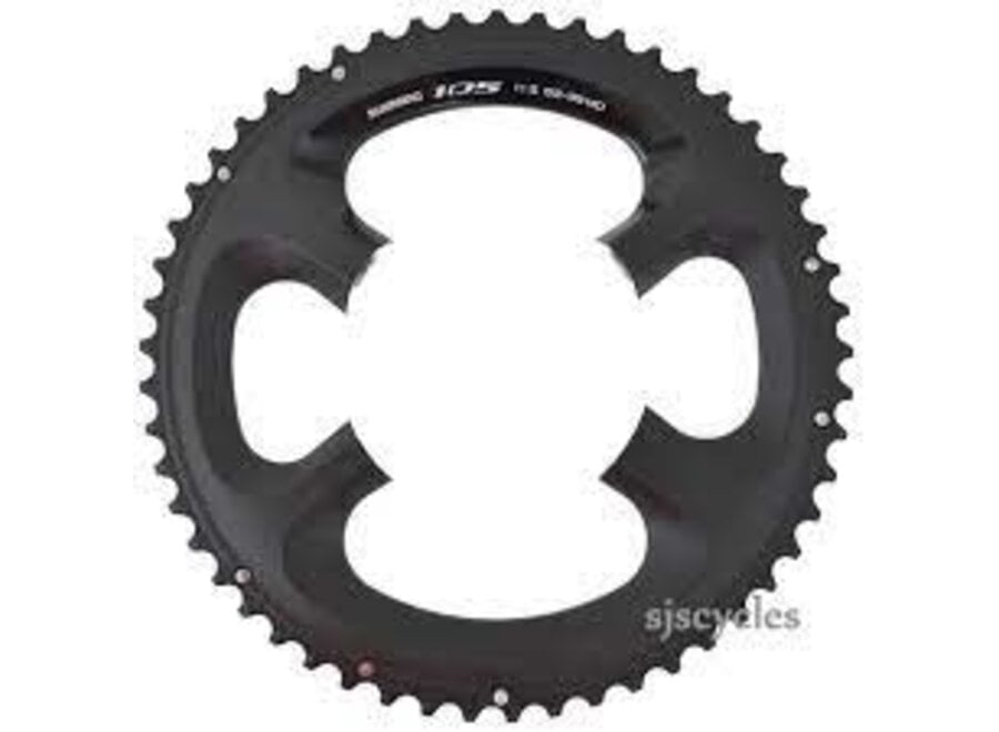 Shimano, 53T, 11sp, BCD: 110mm, 4 Bolts, FC-5800L, Outer Chainring, For MD pour 53-39T, Aluminum, Black, Y1PH98130