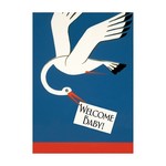 Laughing Elephant Stork Bringing News Greeting Card
