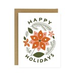 Worthwhile Paper Happy Holidays Pointsettia Greeting Card