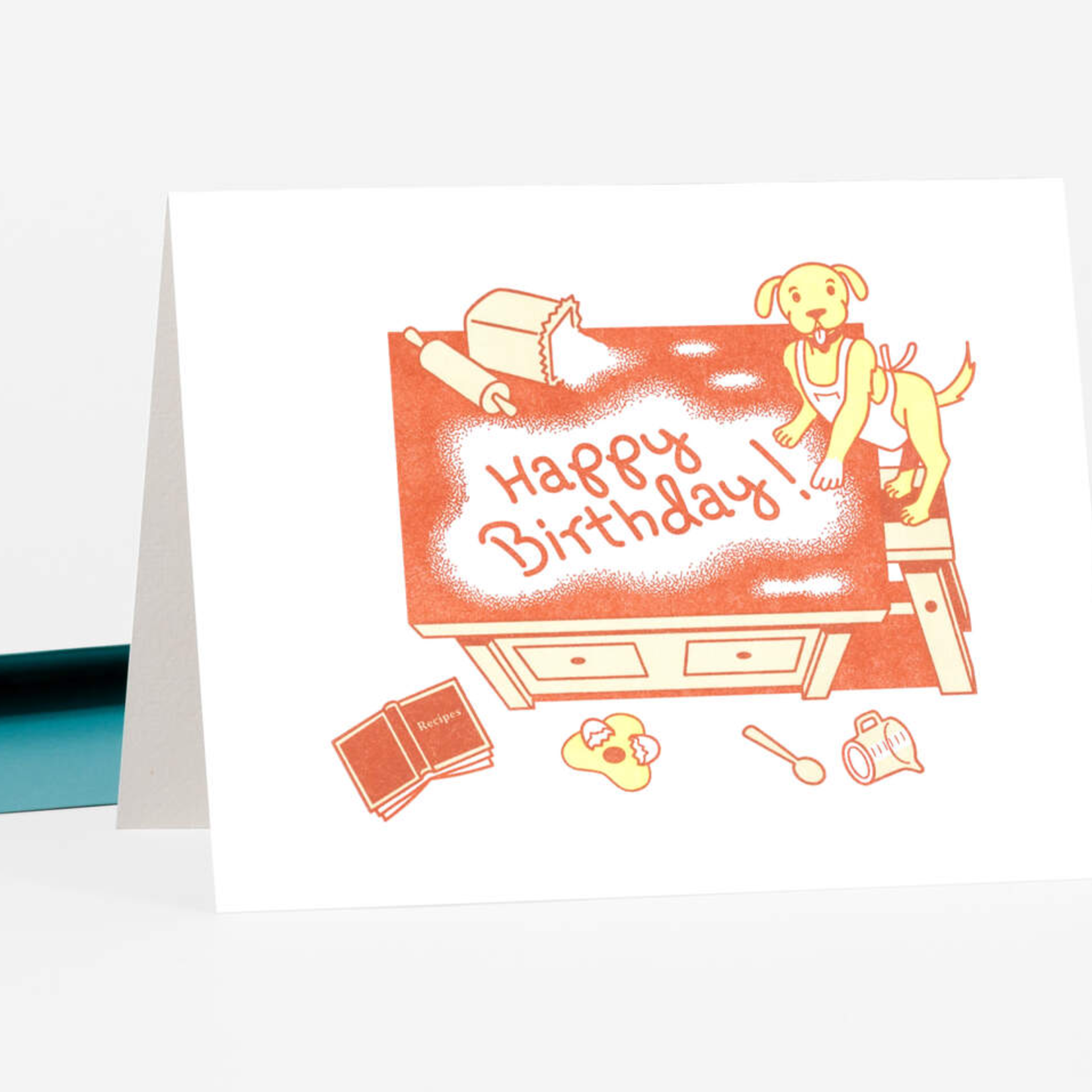Fickle Hill Dog Happy Birthday Baking Greeting Card