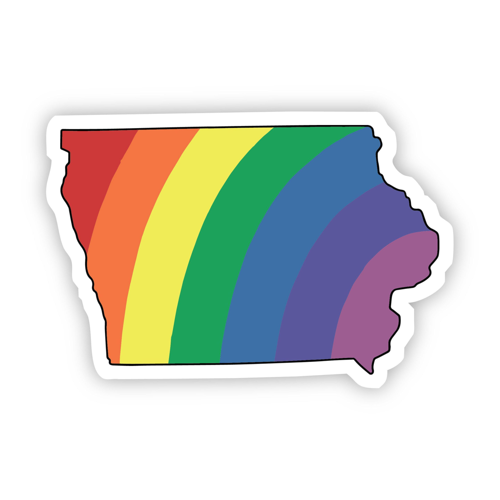 Big Moods Iowa Rainbow Sticker