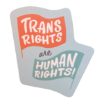 Ladyfingers Letterpress Trans Right Are Human Rights Sticker