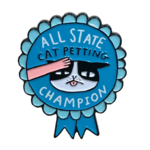 Badge Bomb All State Cat Petting Champion Enamel Pin