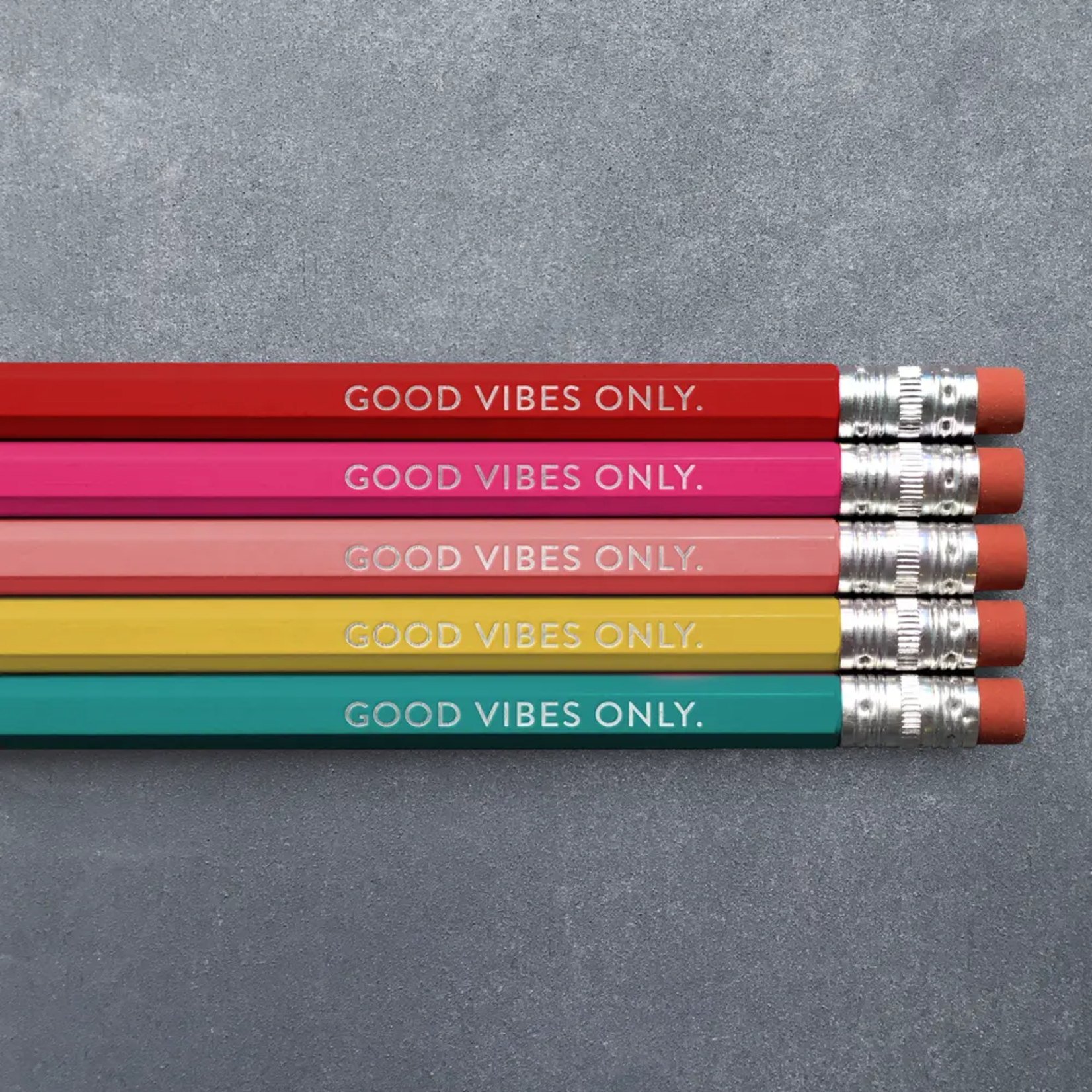 Huckleberry Letterpress Good Vibes Only - Pencil Pack of 5