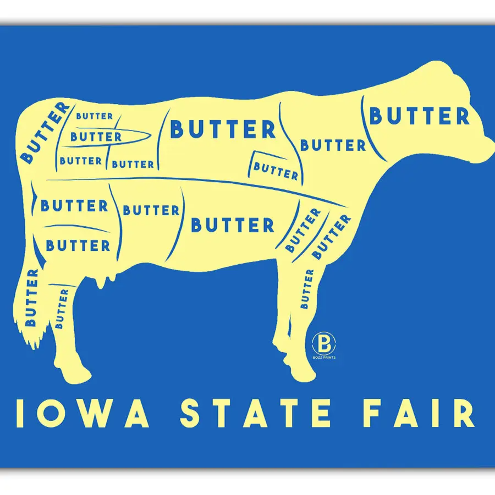 Bozz Prints Iowa Butter Cow Greeting Card