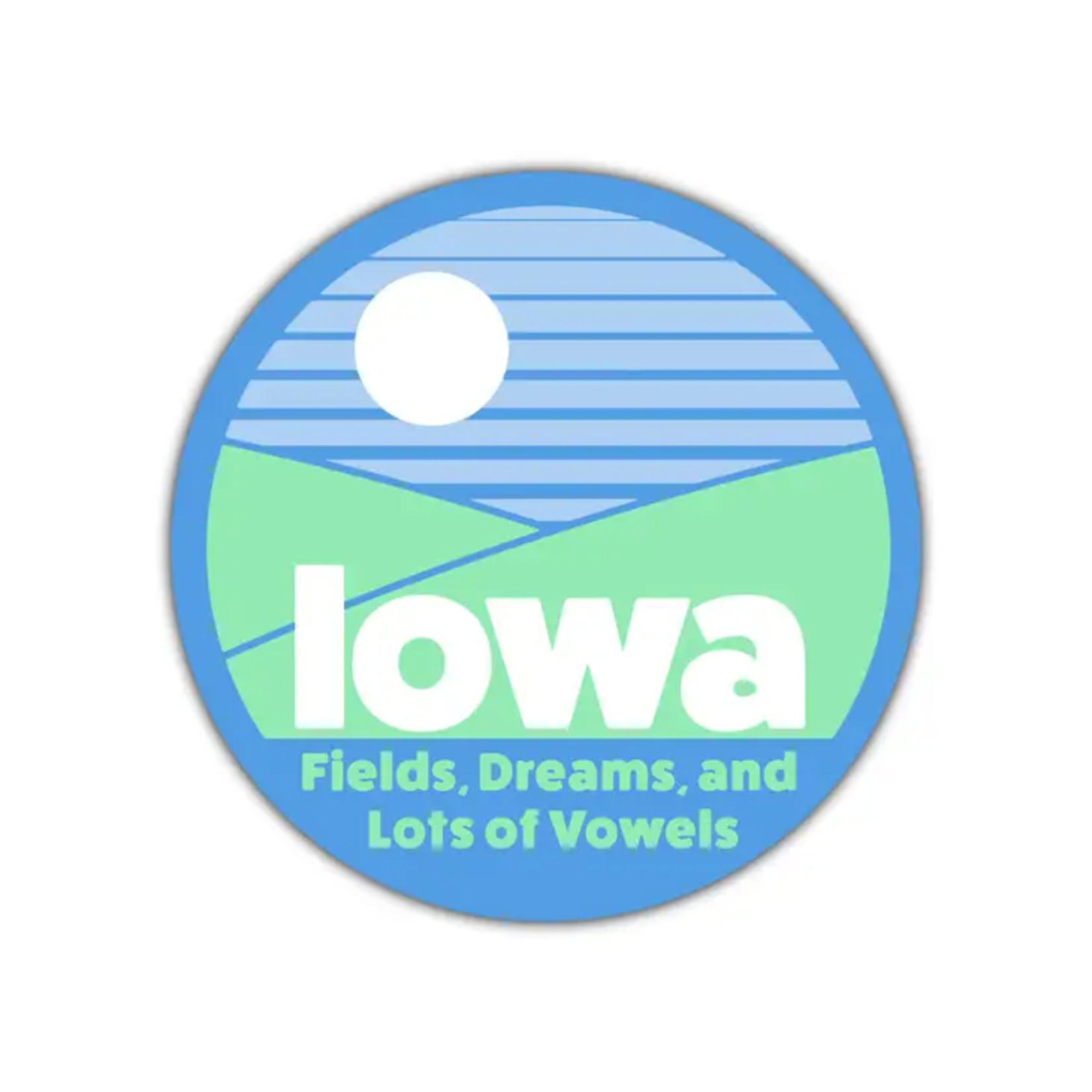 Bozz Prints Iowa Fields, Dreams, and Lots of Vowels Sticker