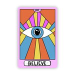 Big Moods "Believe" Blue Evil Eye Vibrant Tarot Card Sticker