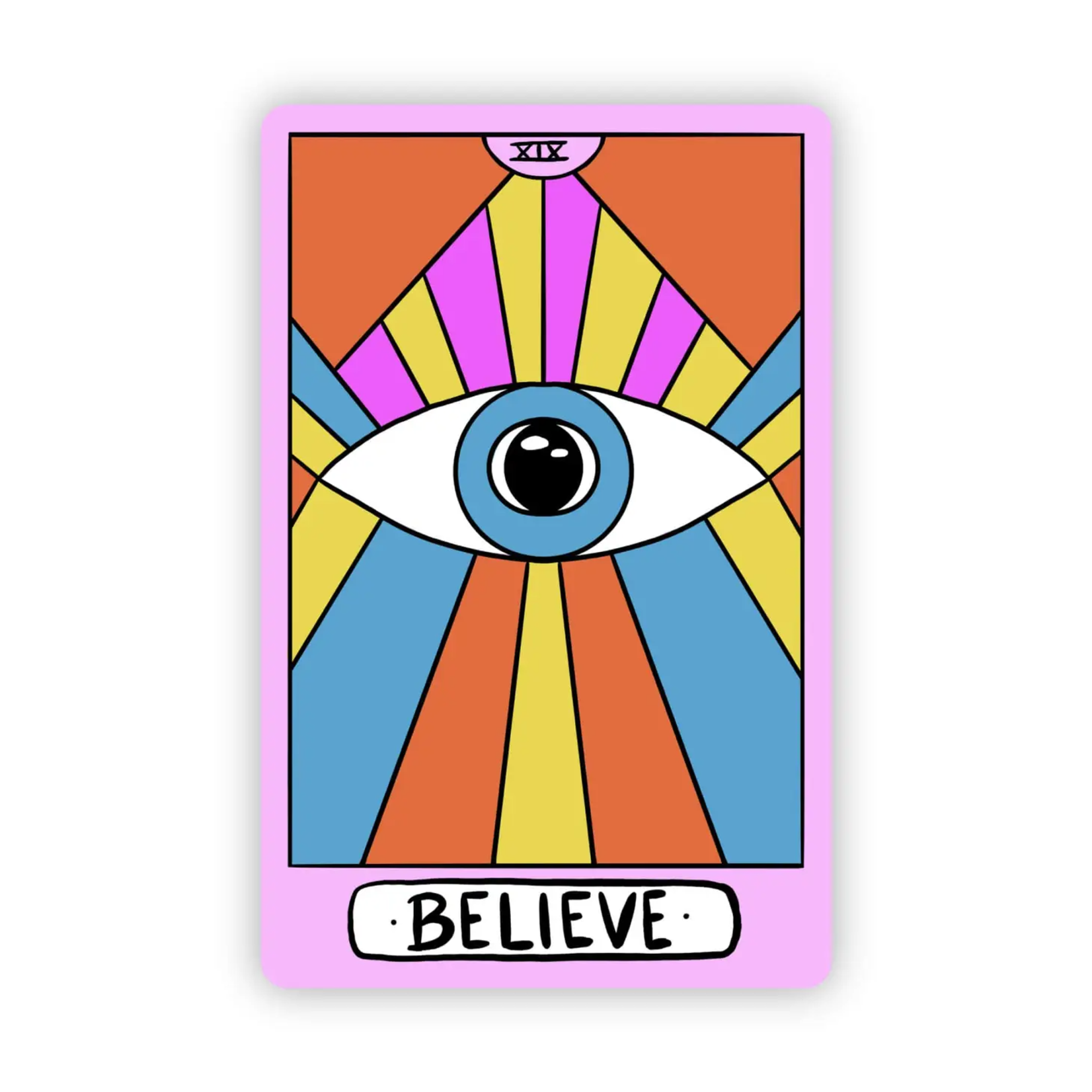 Big Moods "Believe" Blue Evil Eye Vibrant Tarot Card Sticker