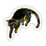 Big Moods Black Cat With Yellow Halloween Sticker