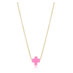 enewton 16" Necklace Gold Signature Cross Bright Pink