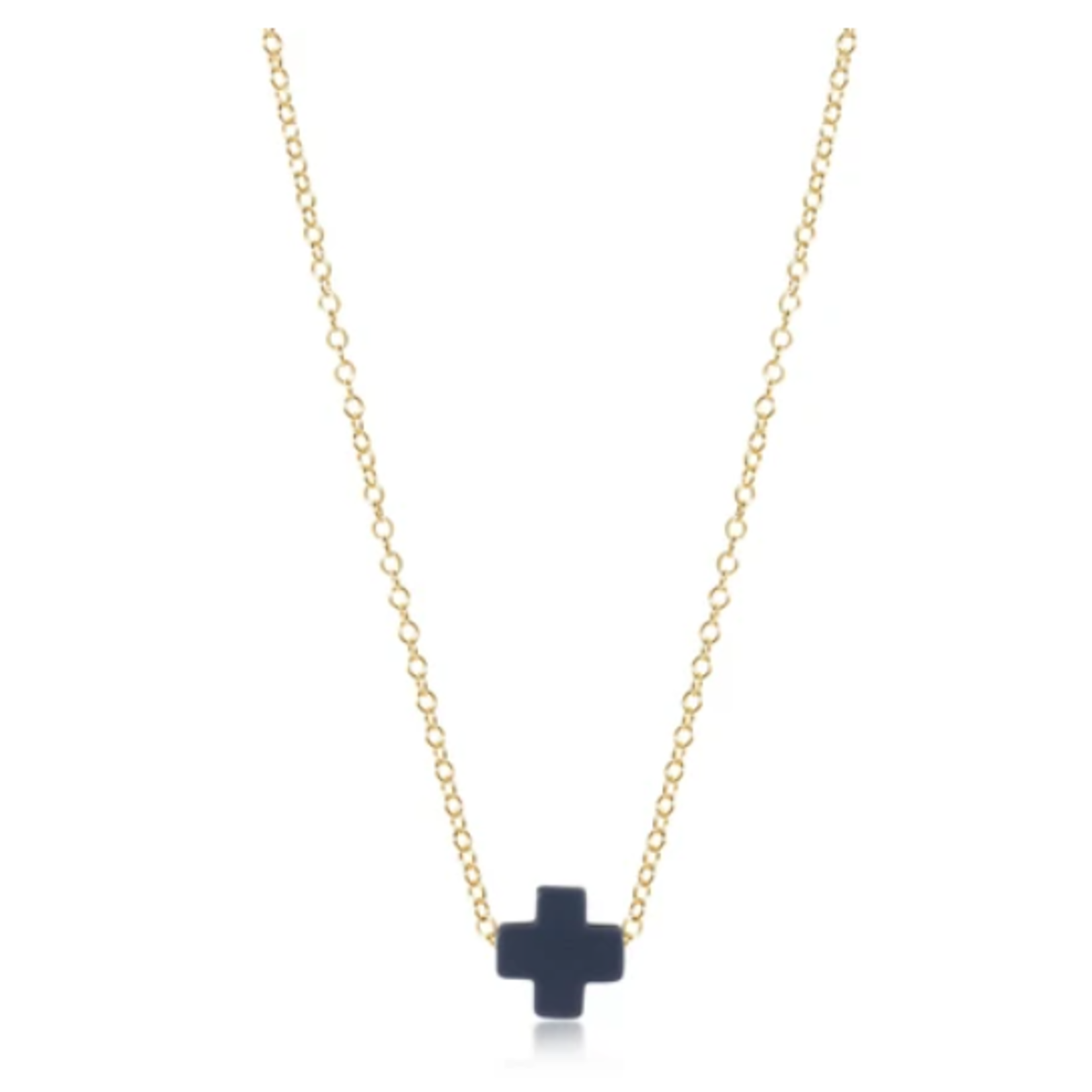 enewton 16" Necklace Gold Signature Cross Navy
