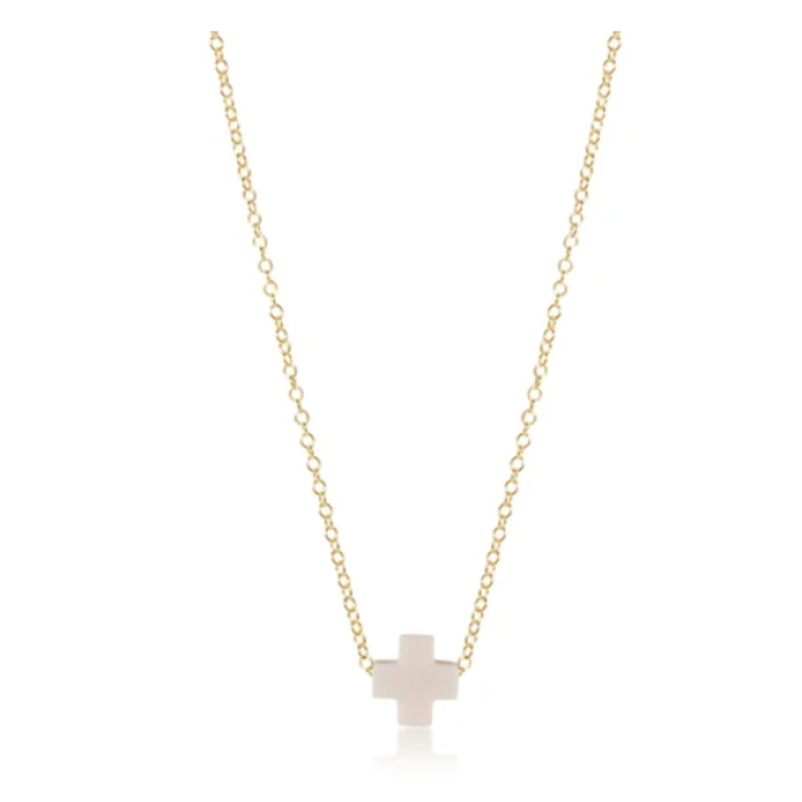 enewton 16" Necklace Gold Signature Cross Off-White
