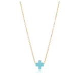enewton 16" Necklace Gold Signature Cross Turquoise