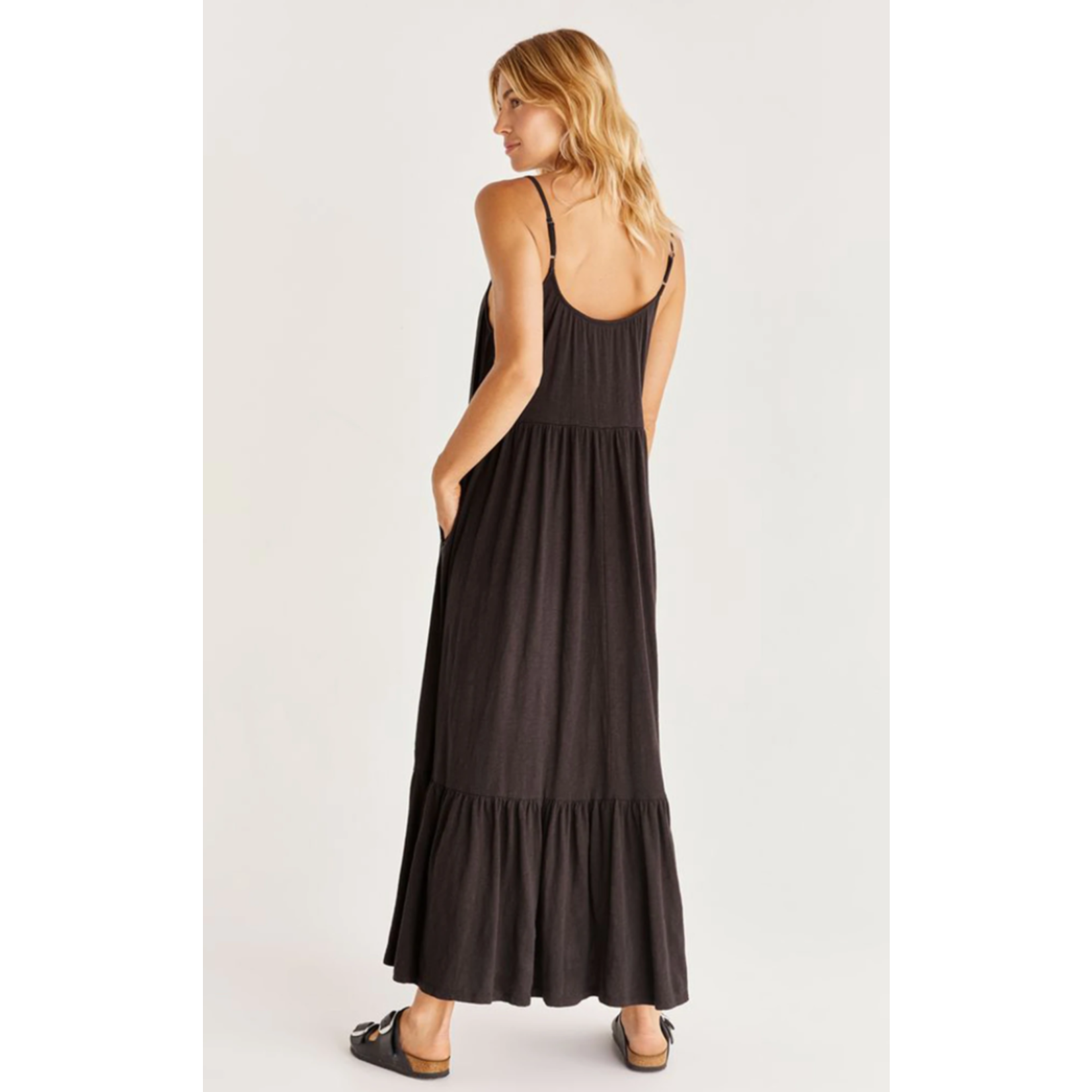 Z Supply Lido Slub Midi Dress Black