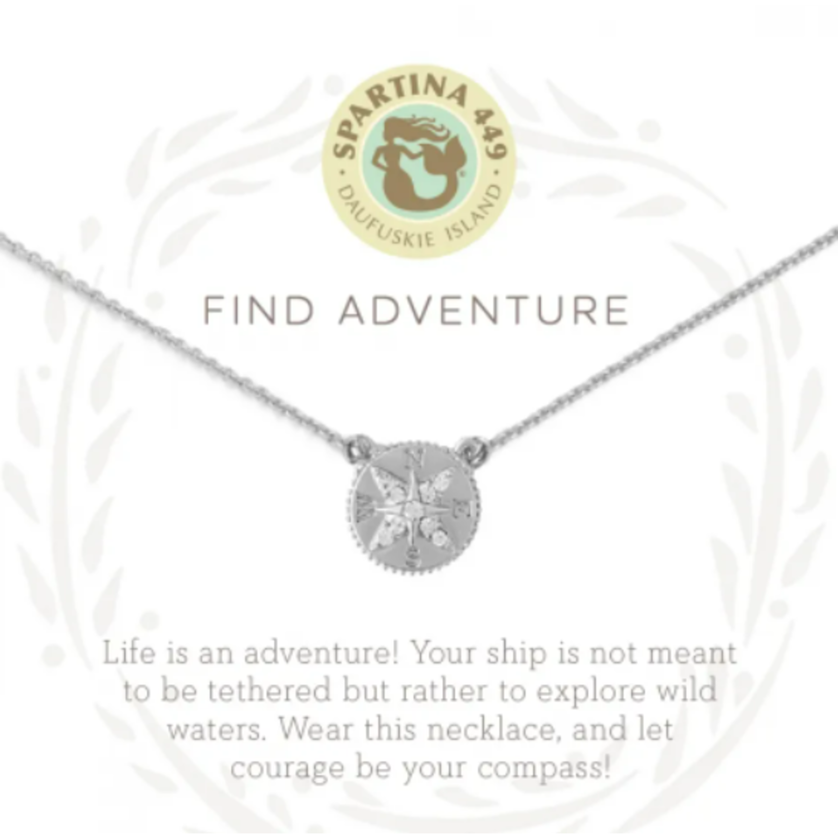 SLV necklace 18" Adventure/Compass Silver