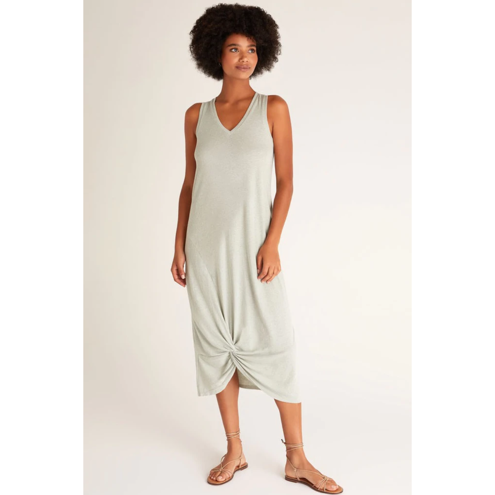 Reverie Knot Triblend Dress Soft Sage