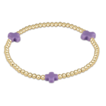 enewton Signature Cross Gold Pattern 3mm Bead Bracelet Purple