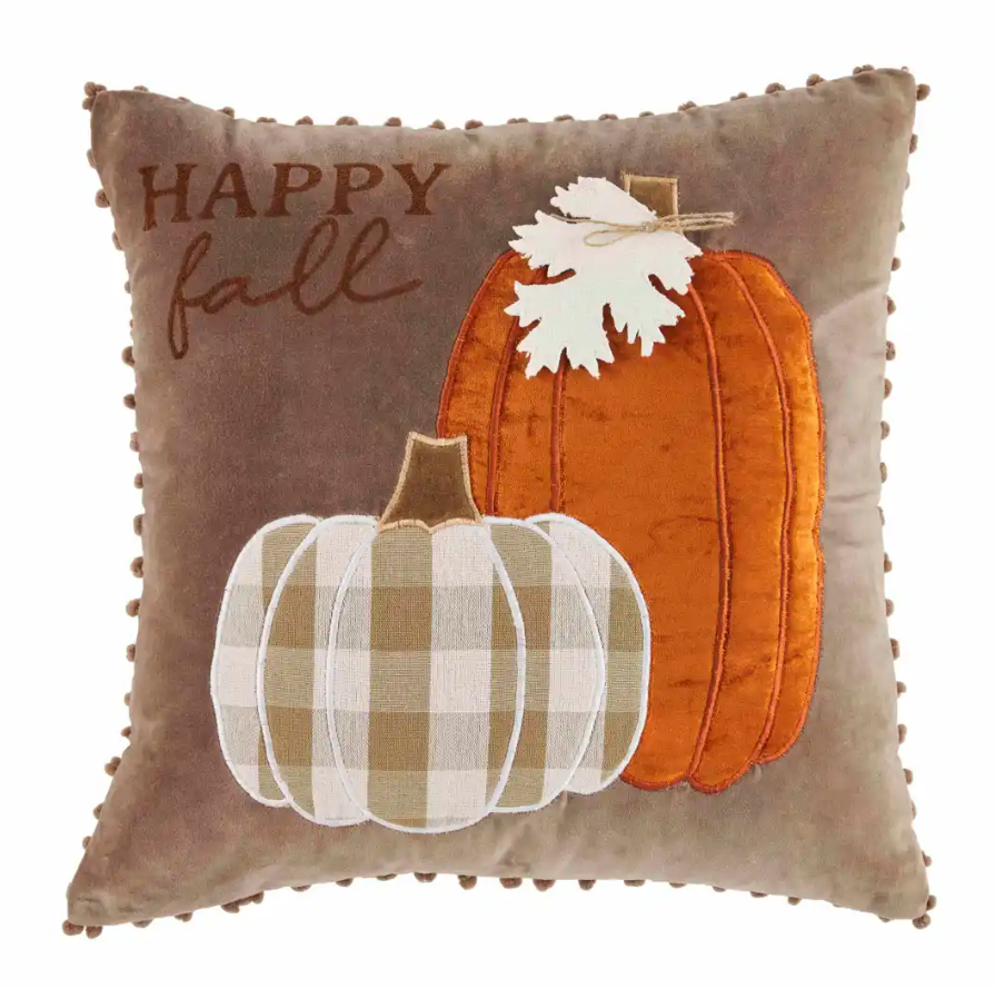 Happy Pumpkin Velvet Pillow Regalo