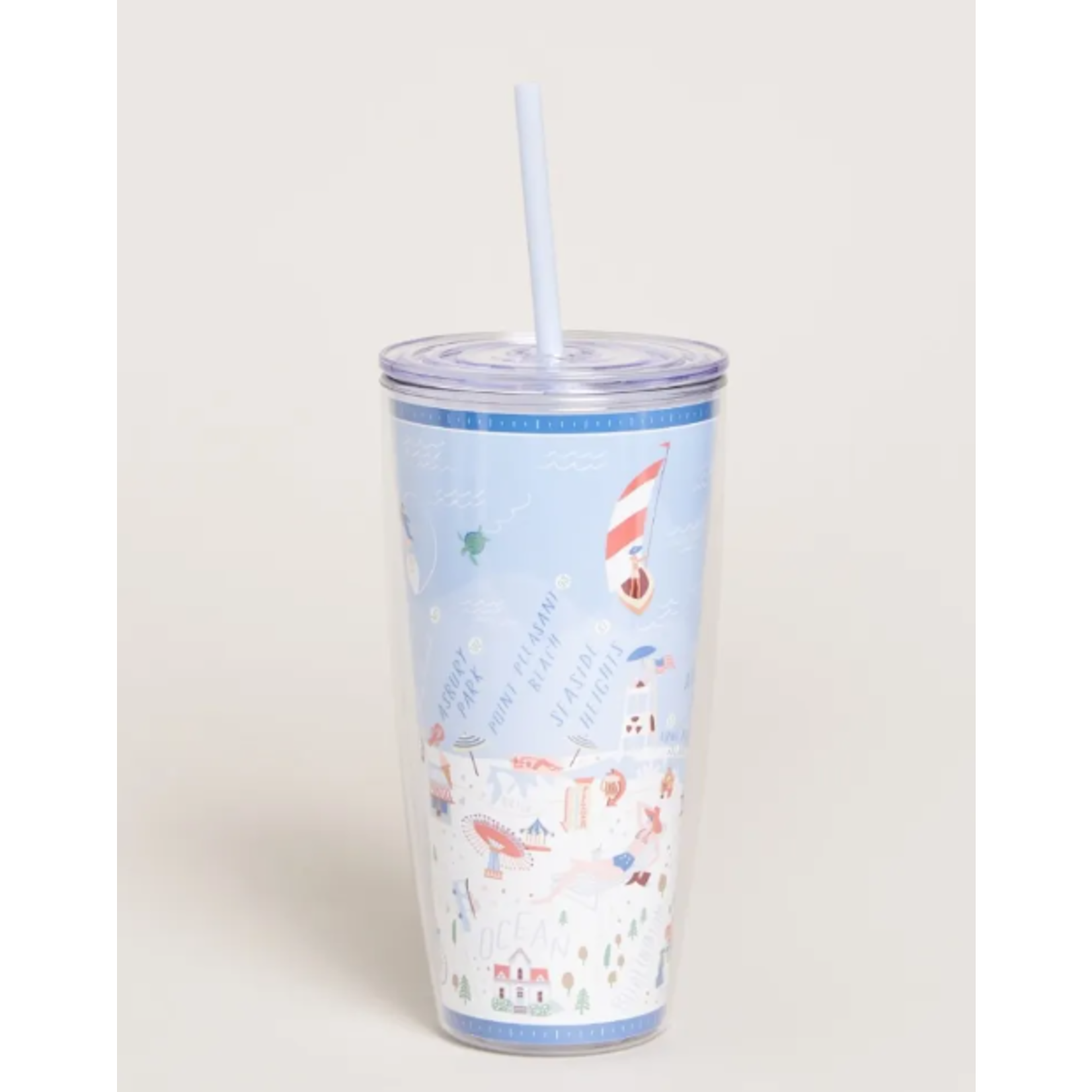 Clear Drink Tumbler 24oz Down the Shore