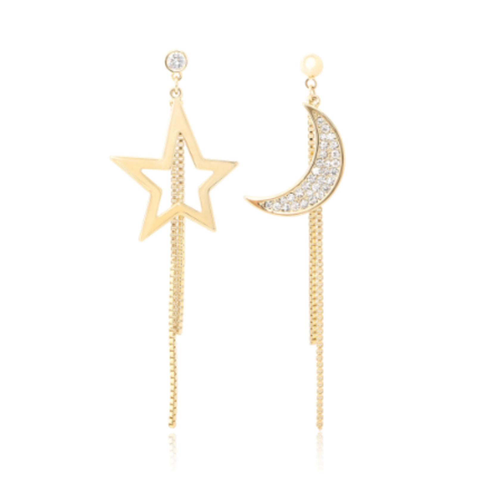 Vintage Havana Juniper  Moon & Star Fringe  Drop Earrrings