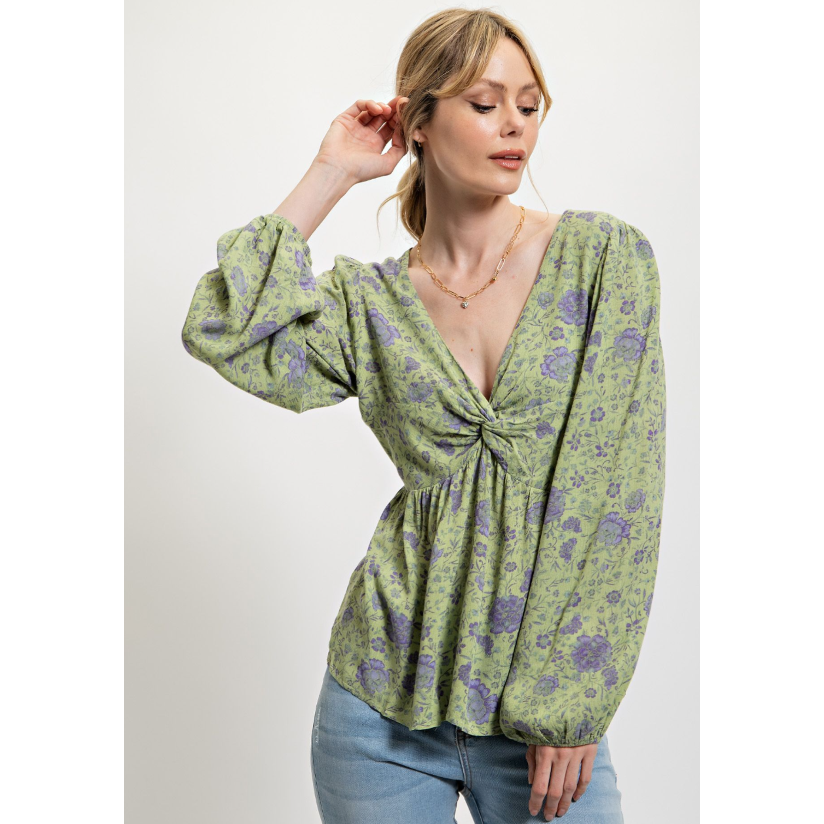 Floral Printed Peplum Top