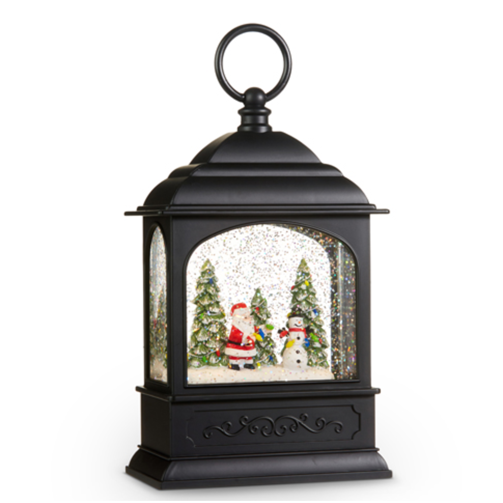 8.5" Santa and Snowman Musical Lighted Water Lantern