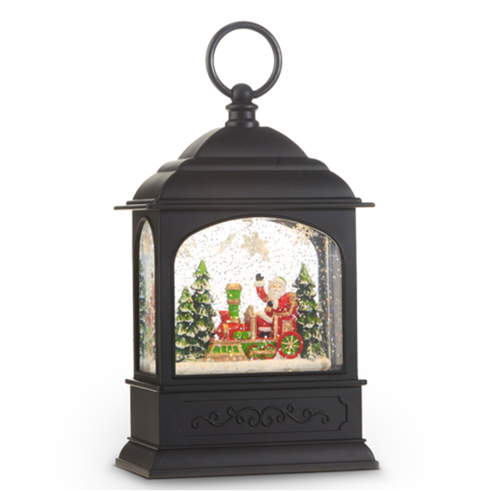 8.5" Santa in Train Animated Musical Lighted Water Lantern
