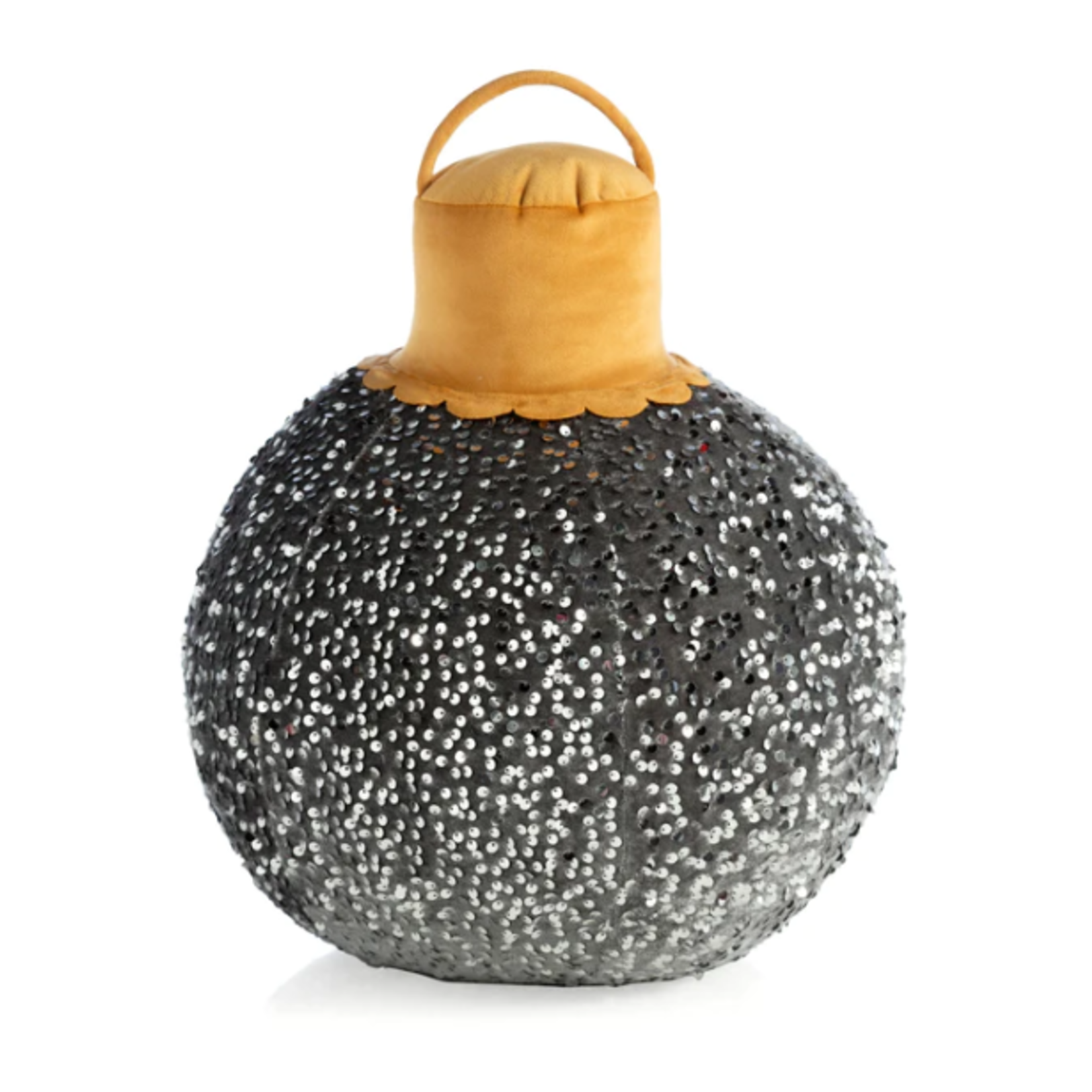 Large Merry Sequin Bauble Pillow Silver