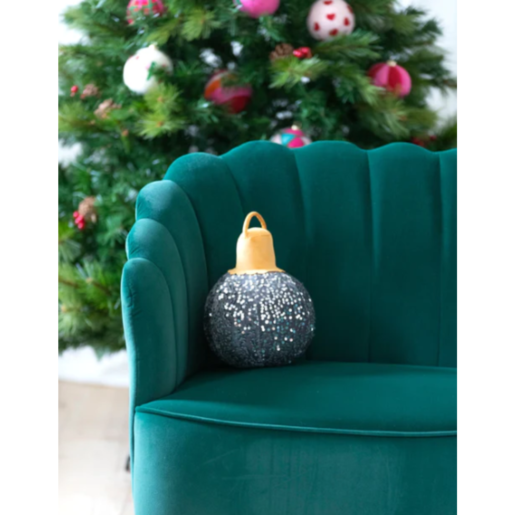 Small Sparkle Merry Bauble Pillow