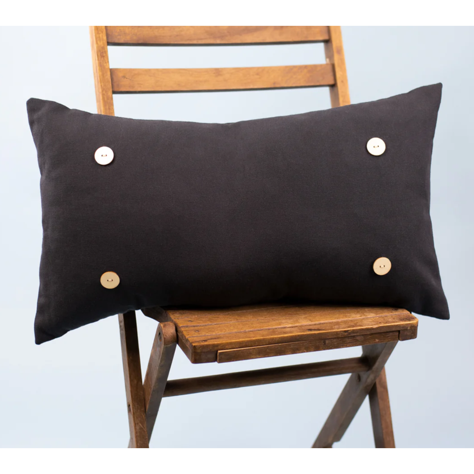 Black Button Lumbar Pillow