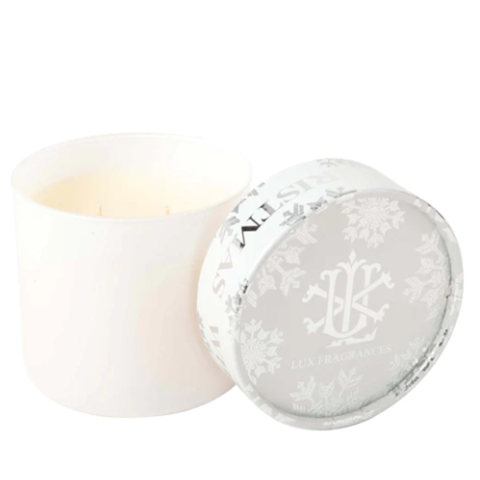 White Christmas 2 Wick with Decorative Lid