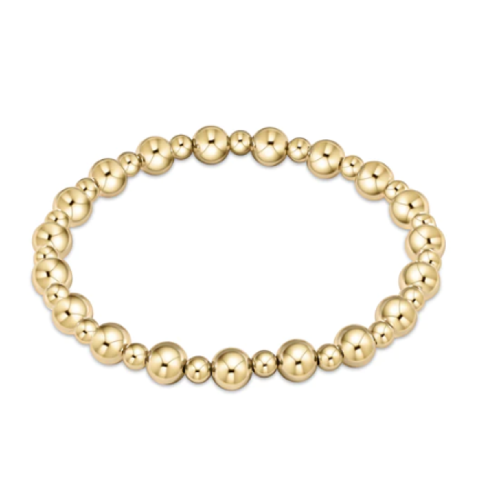 enewton Classic Grateful Pattern 6mm Bead Bracelet Gold