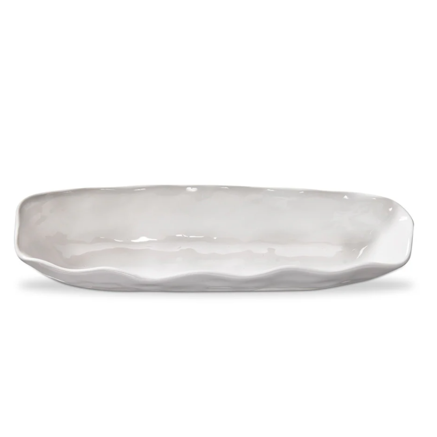 Tag Oval Cracker Dish - White