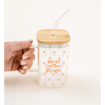 The Darling Effect Square Glass Cup with Handle - More Coffee Please