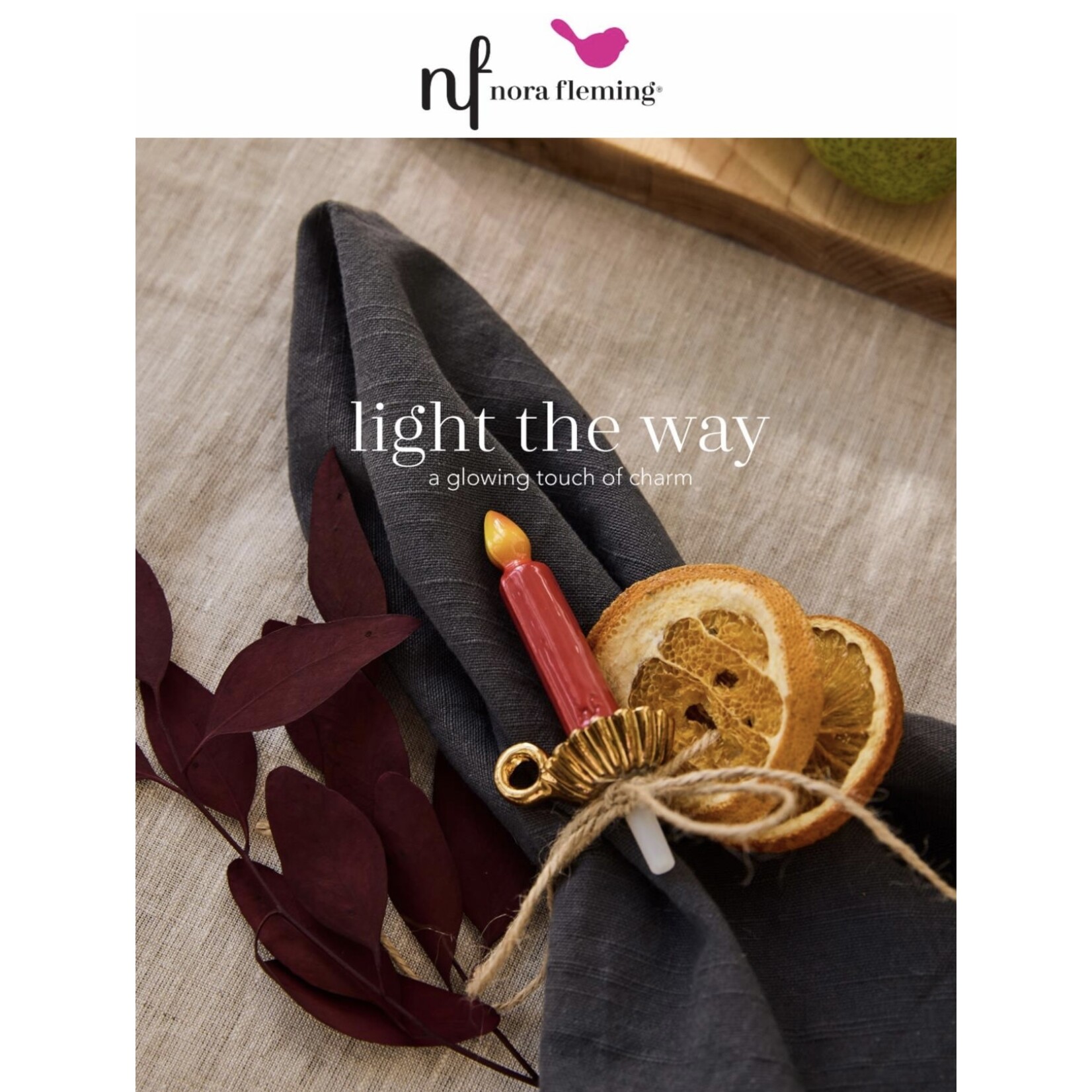 Nora Fleming Light the Way Candle Mini