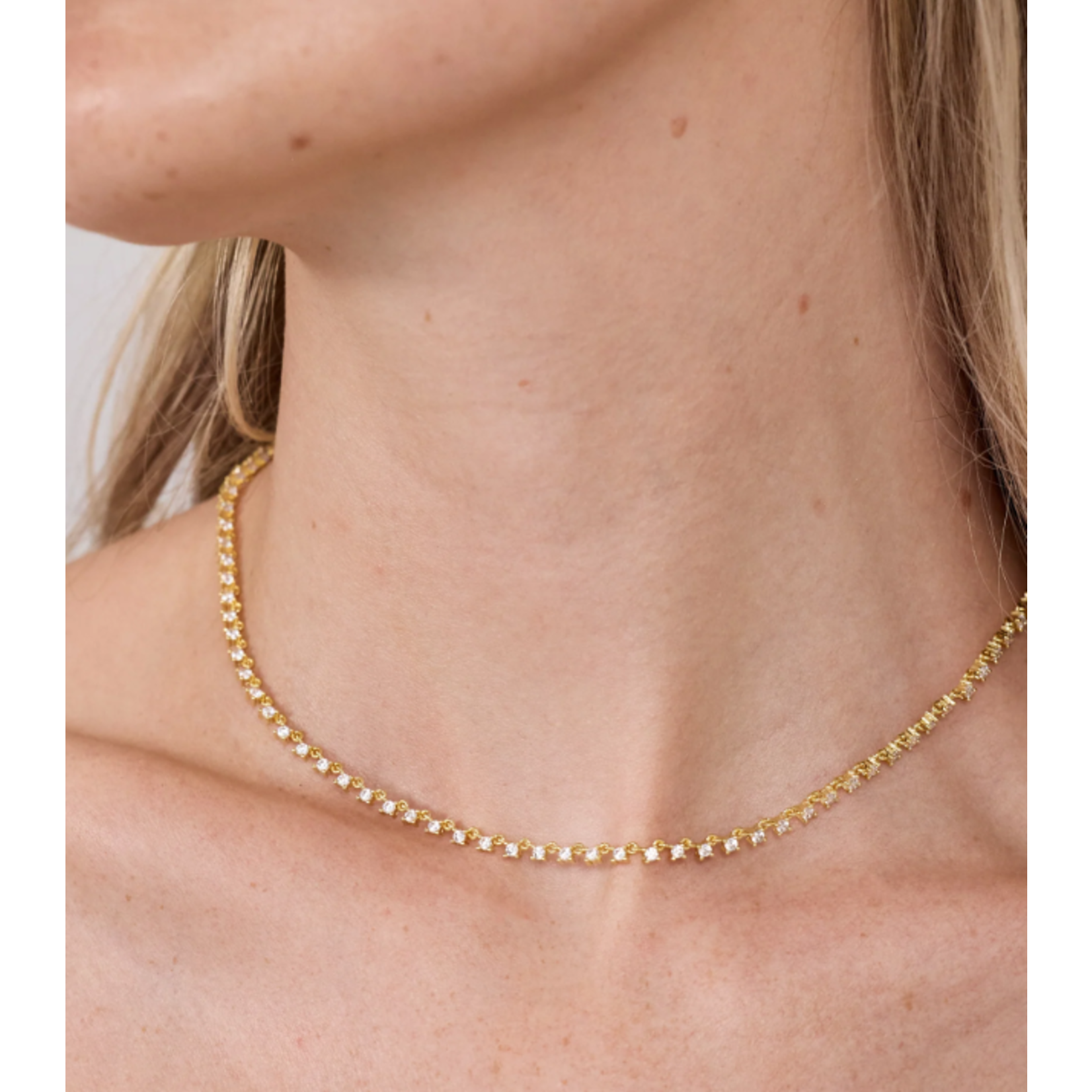 Electric Picks Runway Necklace Gold