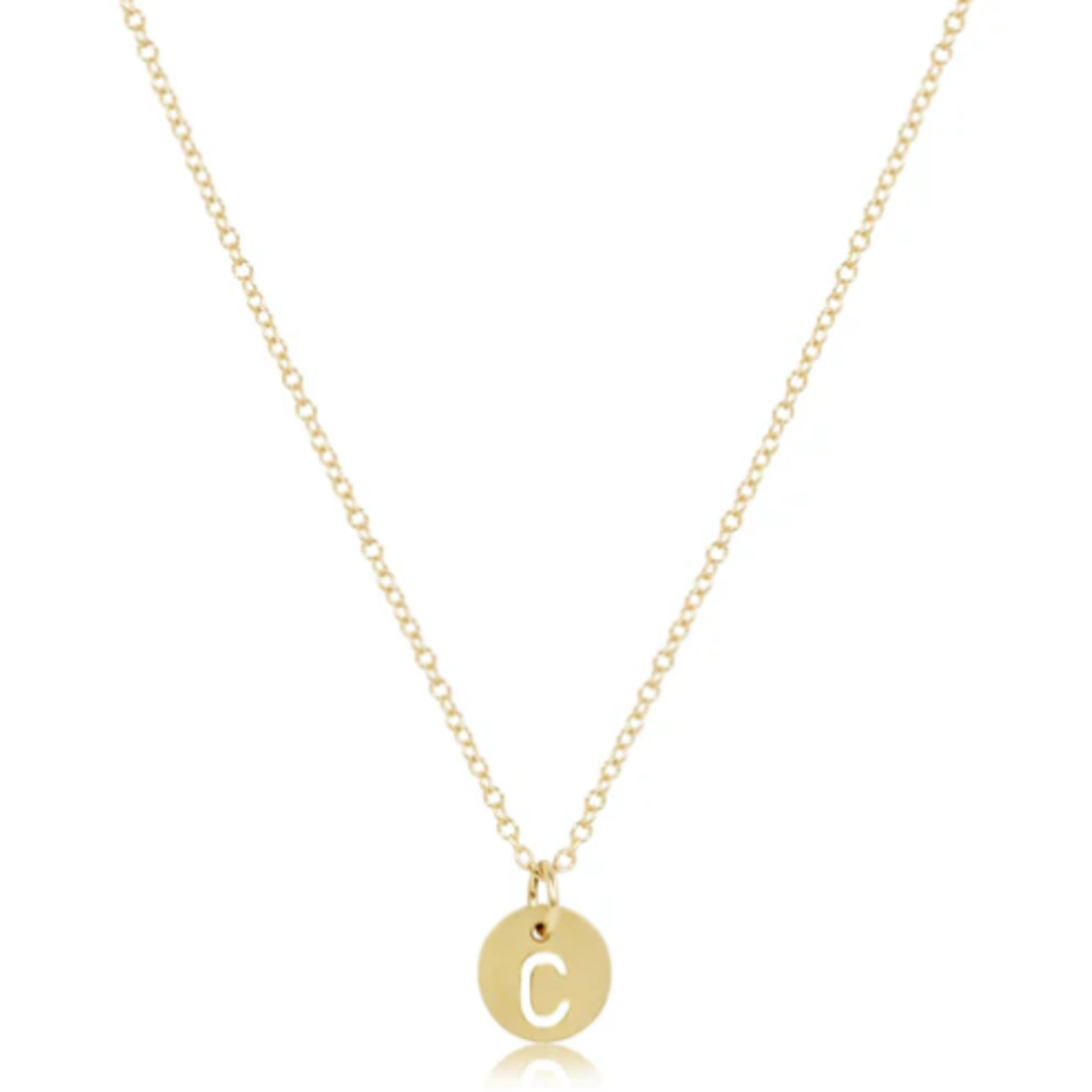 enewton 16" Necklace Gold-Respect Small Gold Initial Disc