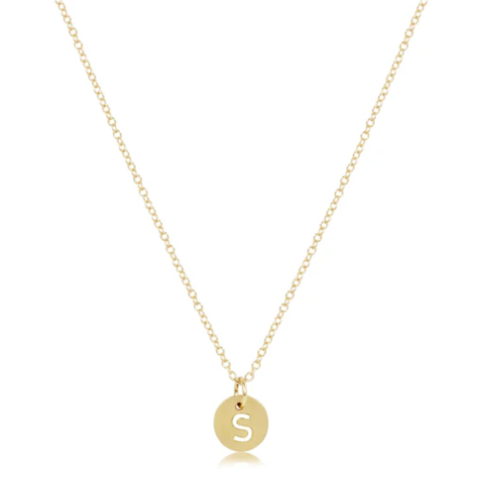 enewton 16" Necklace Gold-Respect Small Gold Initial Disc