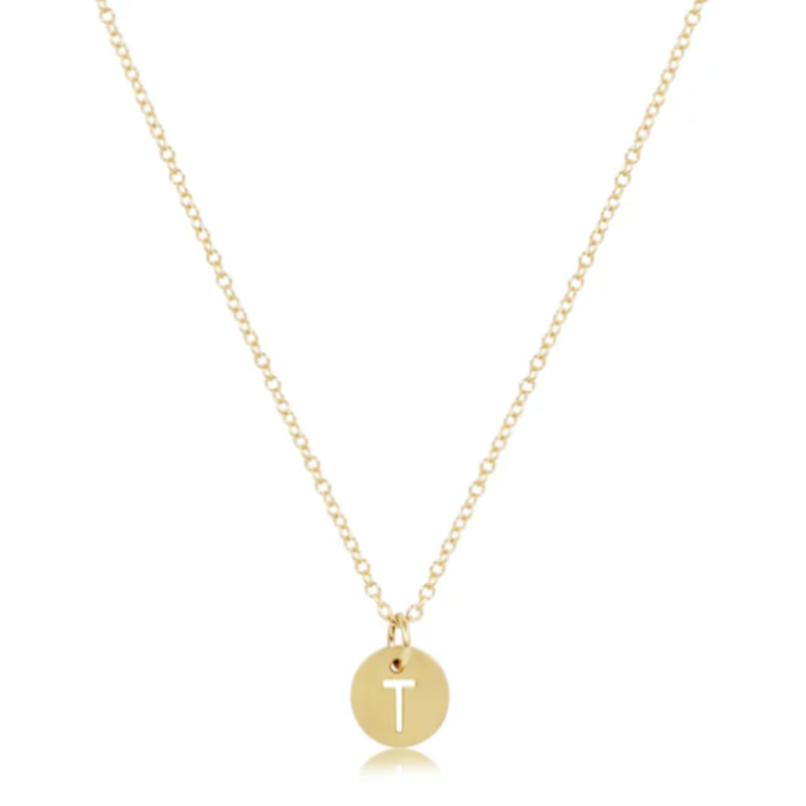 enewton 16" Necklace Gold-Respect Small Gold Initial Disc