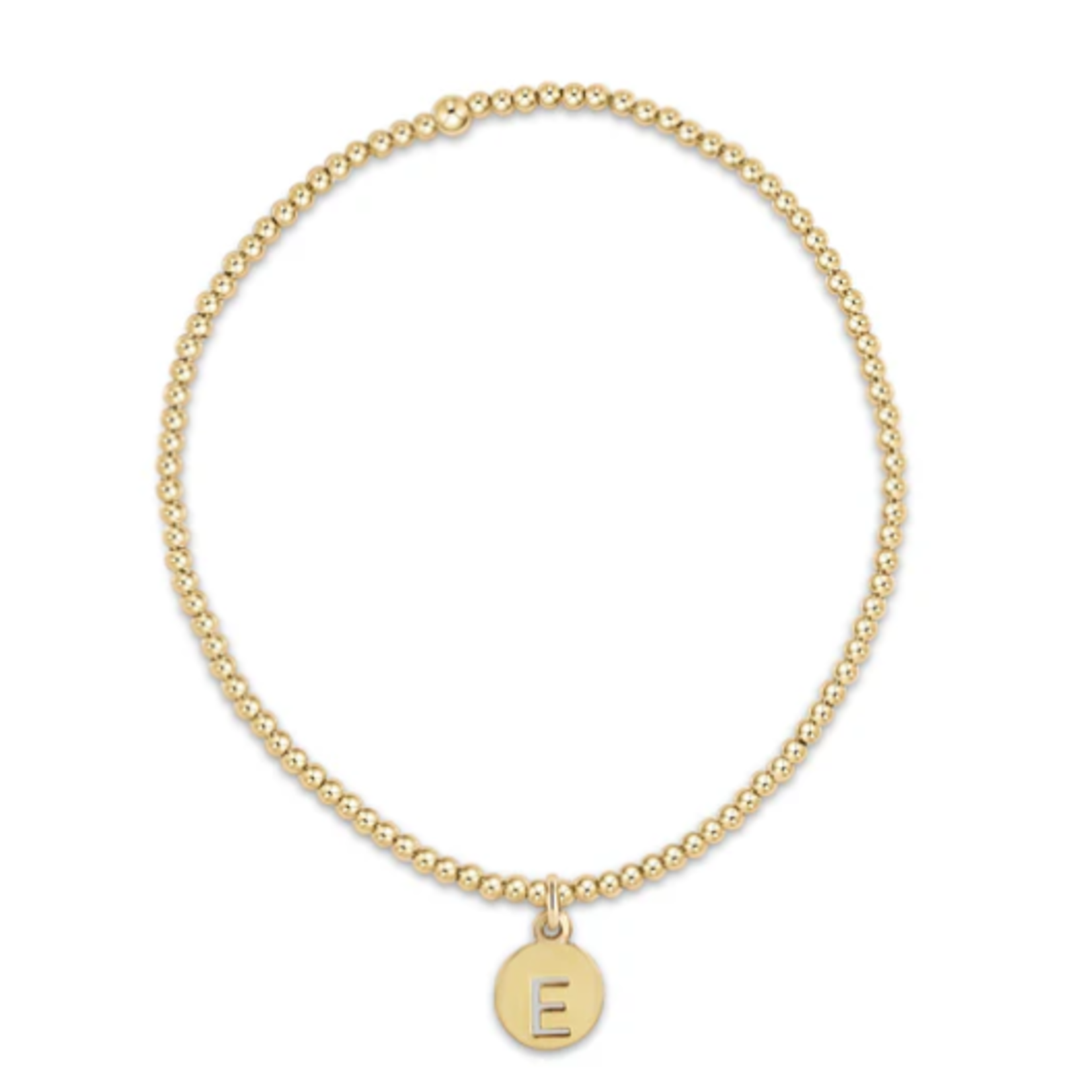 enewton Classic Gold 2mm Bead Bracelet -Respect Small Gold Initial Disc