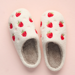 The Darling Effect Fuzzy Strawberry Slippers