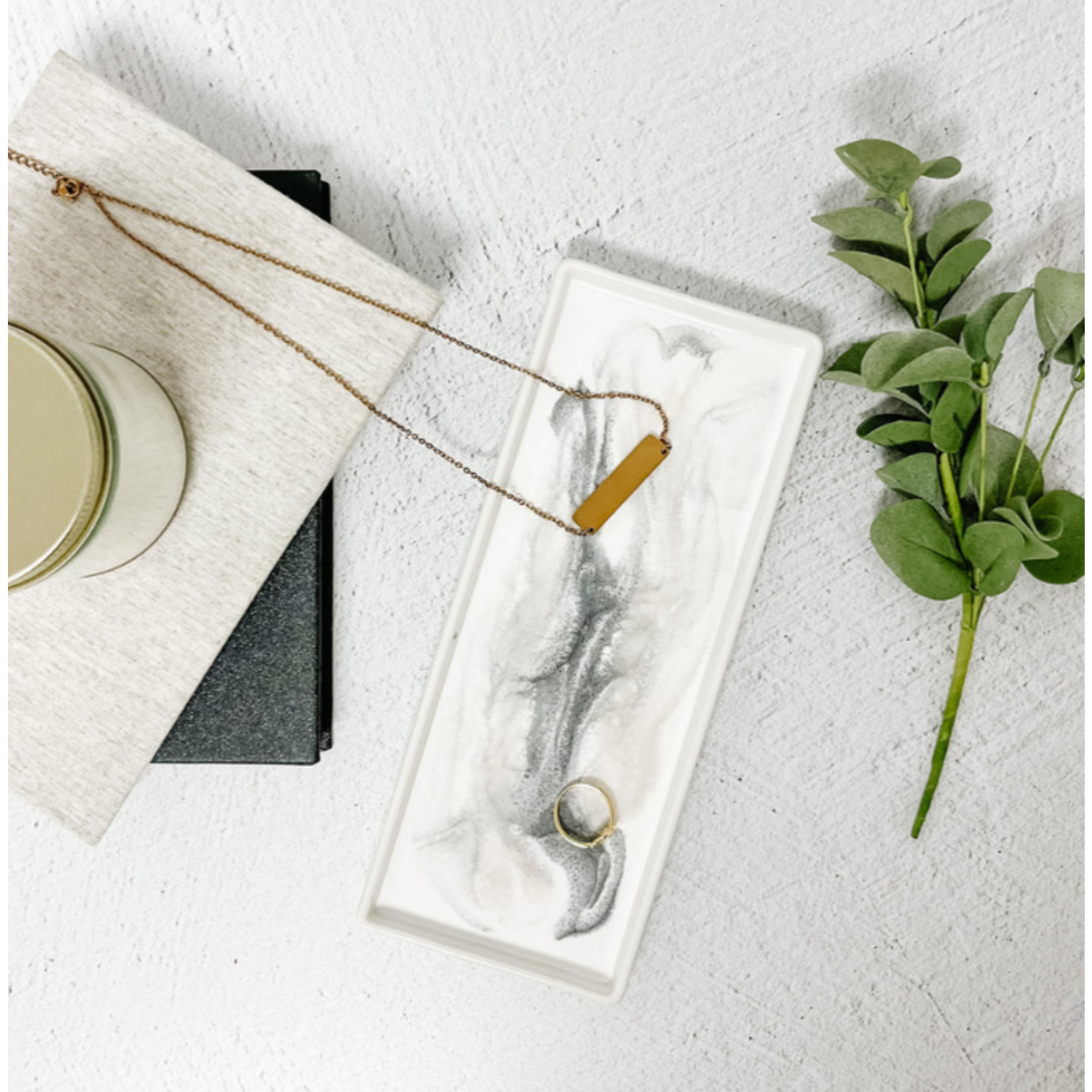 Ceramic Resin Tray - Marble