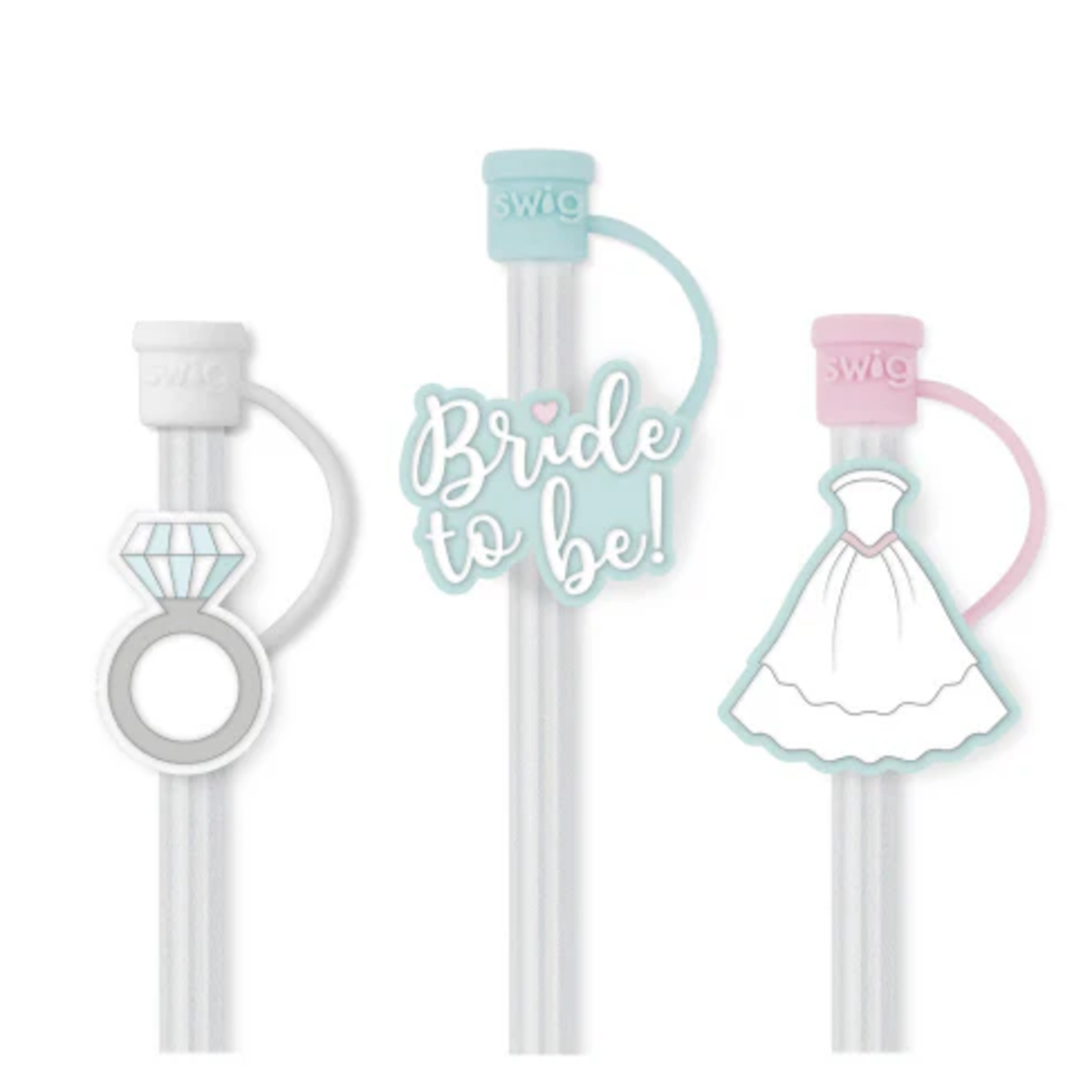 Swig Bride To Be Straw Topper Set