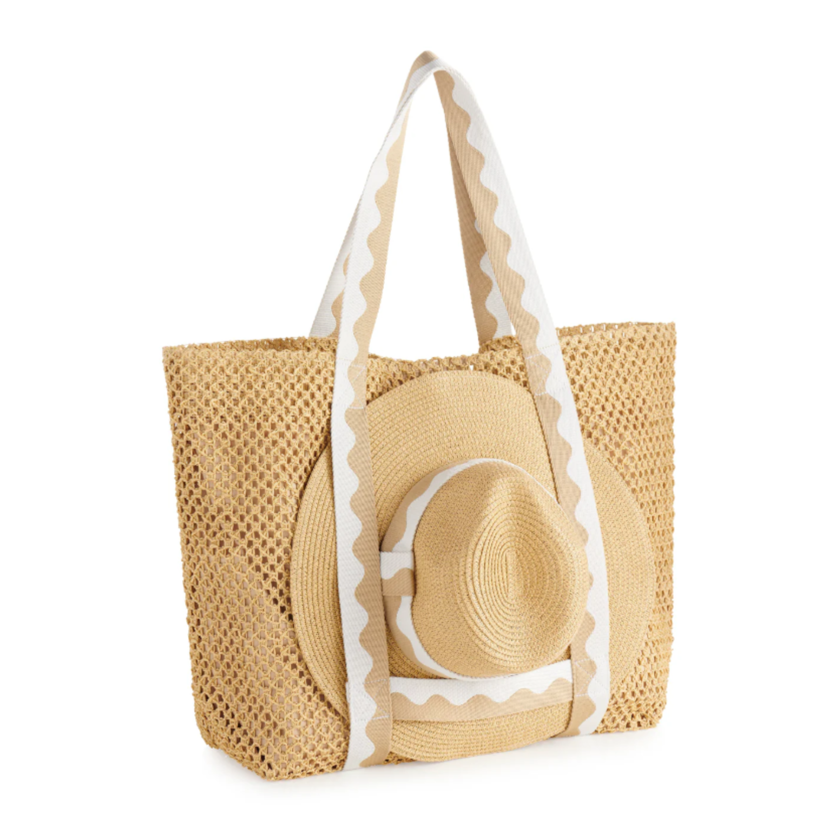 Antigua Tote and Hat Set, Sand