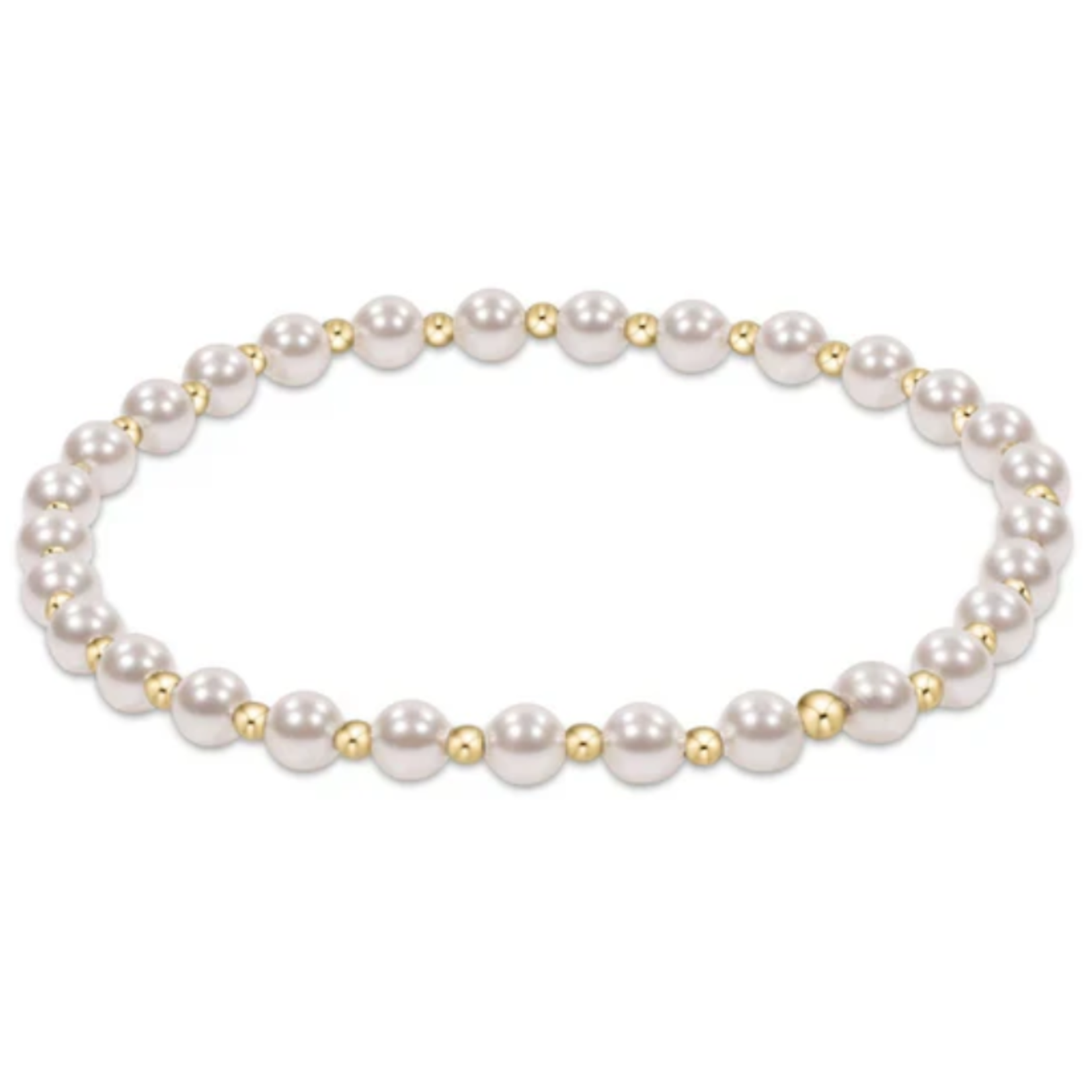 enewton Classic Grateful Pattern 4mm Bead Bracelet - Pearl